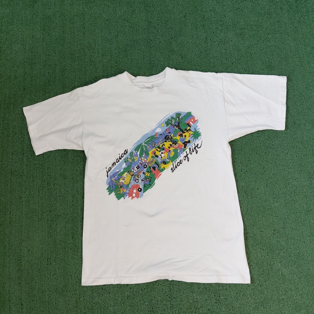 VINTAGE 1997 Jamaica A Slice Of Life T Shirt Size XL